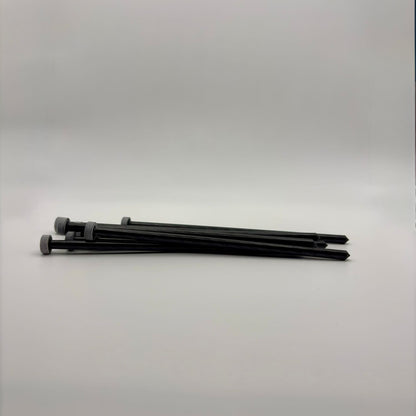 ULpeg 15cm 3.2grams carbon fibre tent pegs on a white background